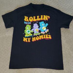 Black Kids Shirt with Colorful Bear Print